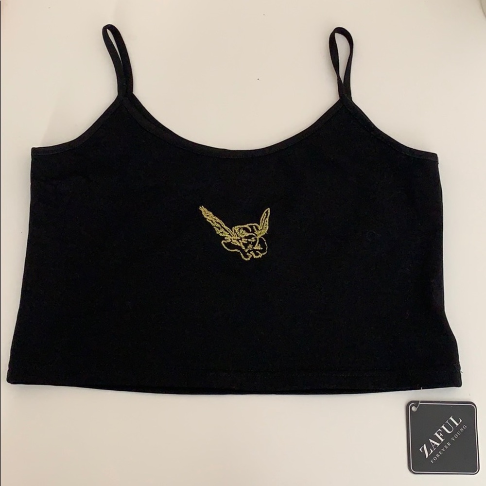 Angel embroidered cami top